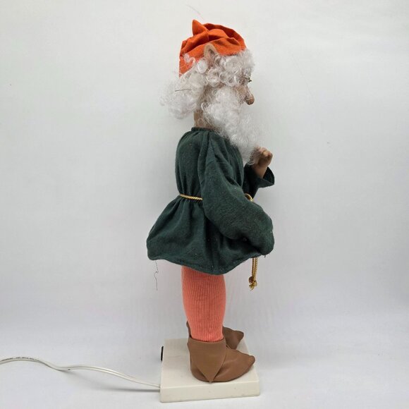 Vintage Telco Animated Motionette Elf Worker Toy Maker Christmas Decor Saw - Picture 4 of 6